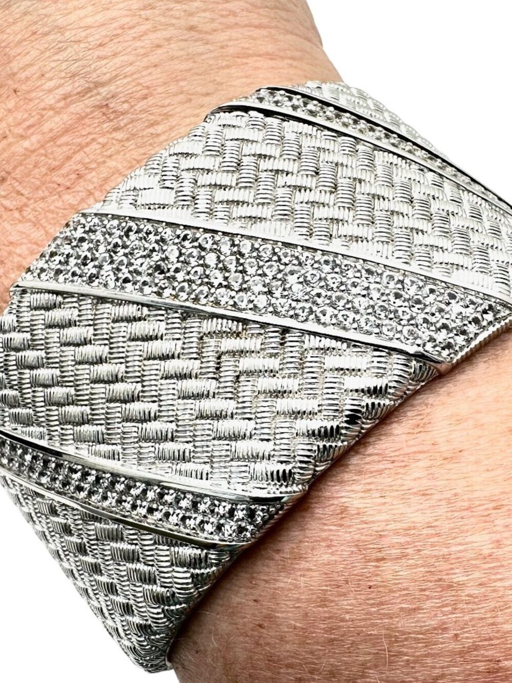 Outrageous Los Angeles Estate Judith Ripka Diamond Sterling Silver Bracelet